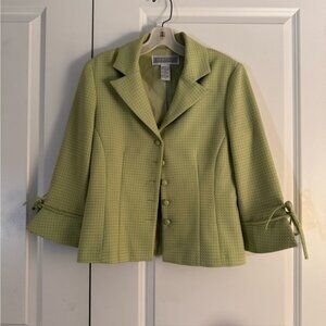 Jessica Howard Light Green Textured Blazer size 6